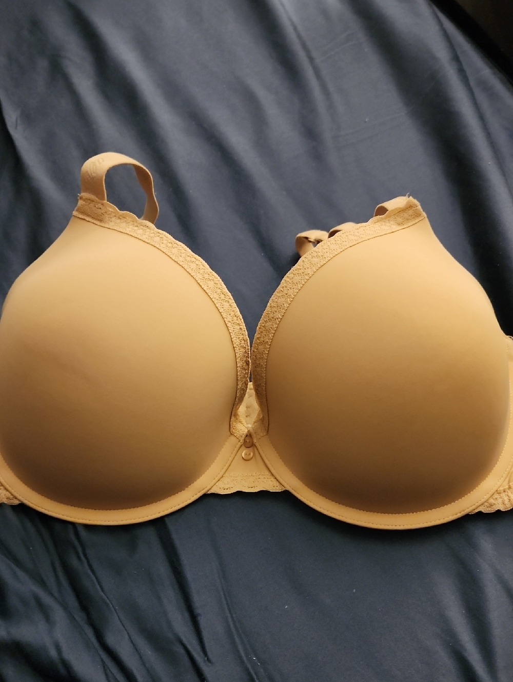 aerie Smooth Lace-Trim T-Shirt Bra in Tan